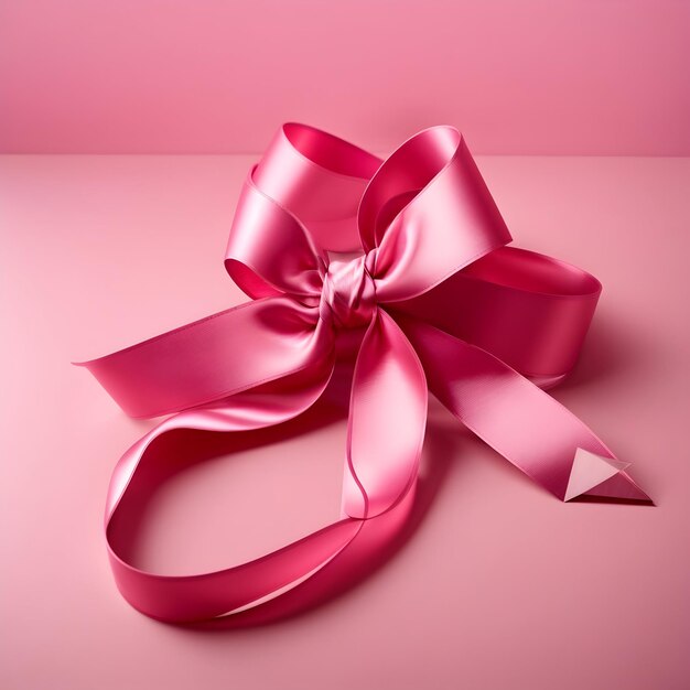 Ein minimalistisches Pink Ribbon-Logo zur Brustkrebsaufklärung mit scharfen Kanten