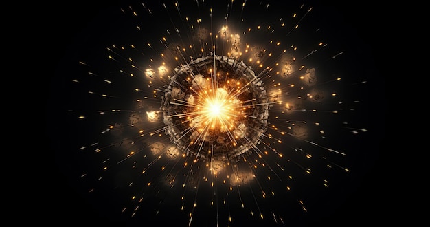 ein mit Feuerwerk gefüllter Stern und ein Kreis von Funkeln