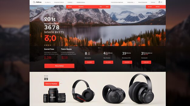 Ein Modell einer Website-Homepage mit Black Friday-Angeboten