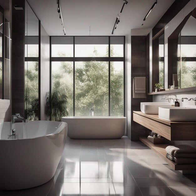 Foto ein modernes und luxuriöses badezimmer