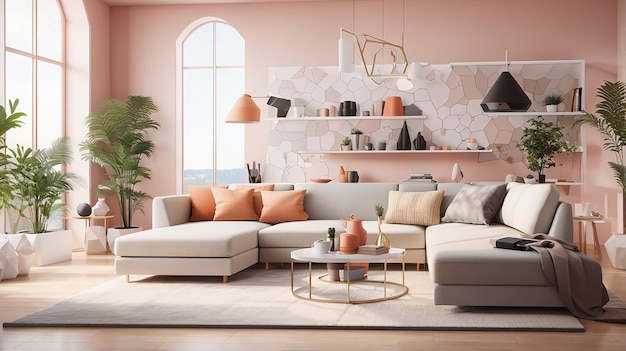 Ein modernistisches Flurzimmer mit schlichtem, minimalistischem Dekor und einem Hauch von Industrie-Chic