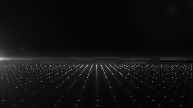 Ein monochromes schwarz-weißes digitales Gitter mit minimalistischer Ästhetik, das