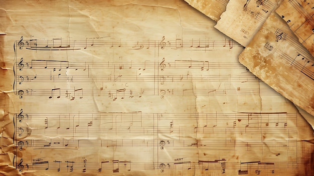 ein Musikblatt mit einem Blatt Papier mit einem Blatteblatt mit dem Wort quo