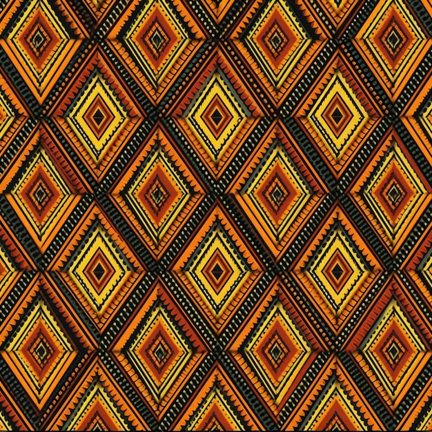 Ein Muster aus Quadraten und Quadraten in orange generativer ai