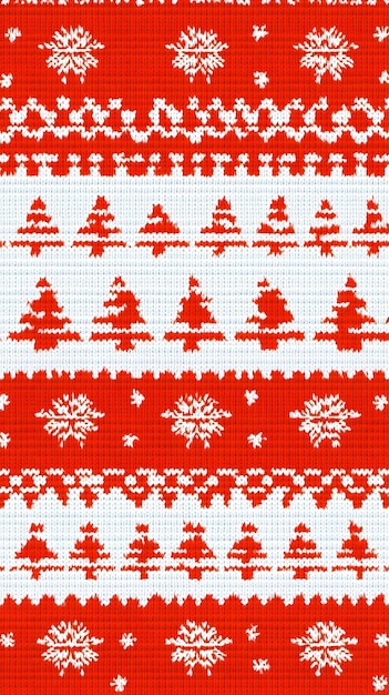 ein Muster aus roten und weißen Schneeflocken mit rotem Hintergrund