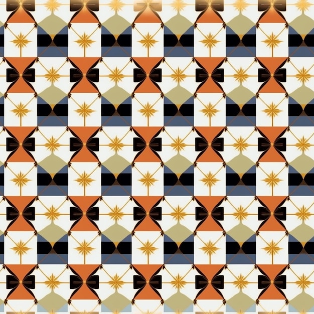 Ein Muster mit geometrischem Muster, das im Stil der 1950er Jahre gefertigt ist.