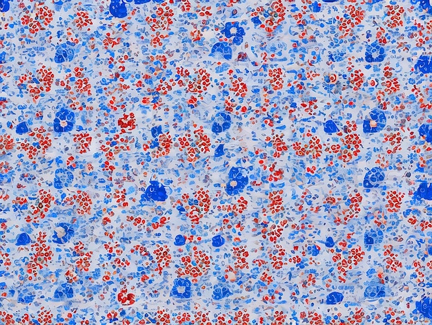 Foto ein muster mit weißem hintergrund und kleinen roten, blauen und weißen elementen