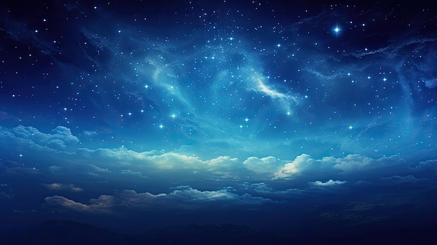 Ein Nachthimmel mit Sternen und Wolken