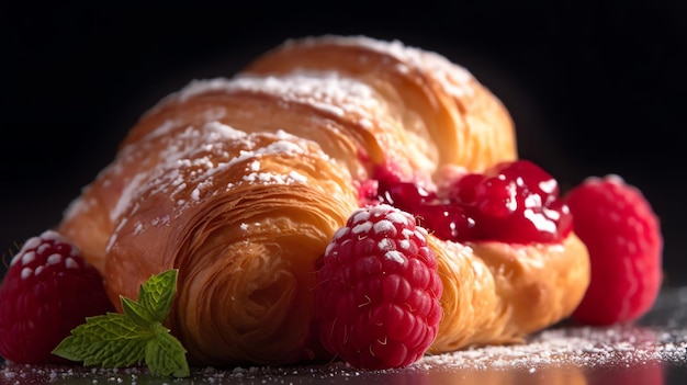 Ein Nahaufnahme-Croissant auf weißem Hintergrund