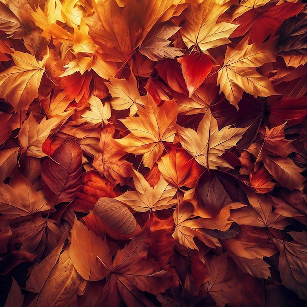 Ein nahtloser Hintergrund mit Herbstlaubmuster im Ölfarbenstil