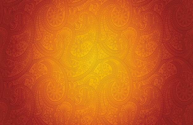 ein nahtloser orangefarbener Hintergrund mit einem goldenen Blumenmuster und das Wort Energize your designs mit einem v
