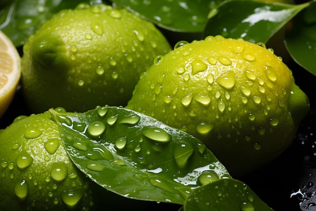 Ein nahtloses Hintergrundbild von zitronengrünen, zitronenfrischen Wassertropfen