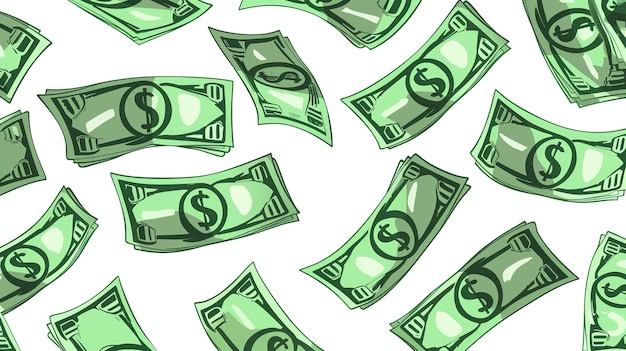 Ein nahtloses Muster aus grünem Bargeld mit Dollar-UHD-Tapeten