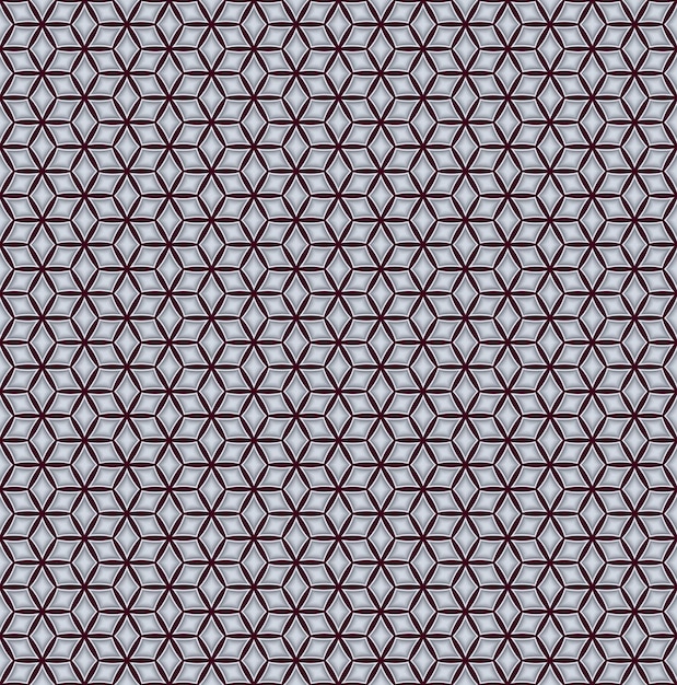 Ein nahtloses Muster aus Sechsecken mit violettem Hintergrund.