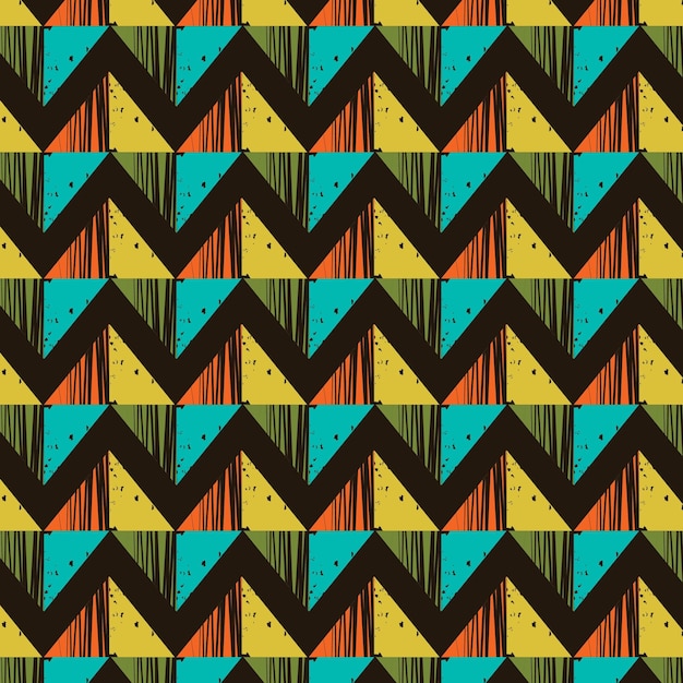 Ein nahtloses Muster mit bunten Zickzackformen.