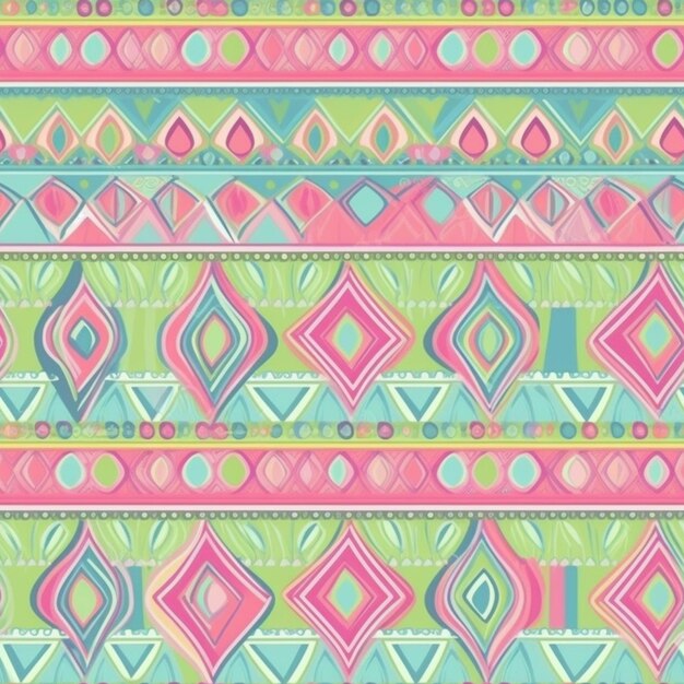 Ein nahtloses Muster mit einem farbenfrohen geometrischen Muster.