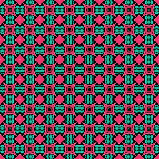 Ein nahtloses Muster mit einem rosa und grünen Muster.