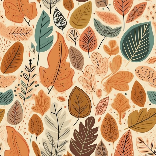 Ein nahtloses Muster mit Herbstblättern.