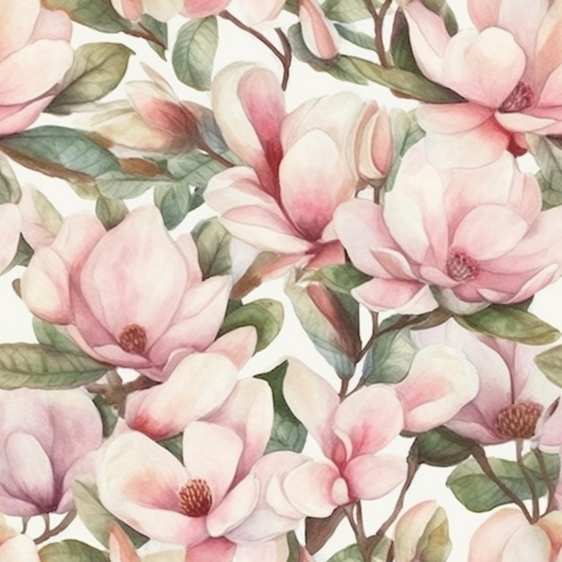Ein nahtloses Muster mit Magnolienblüten.
