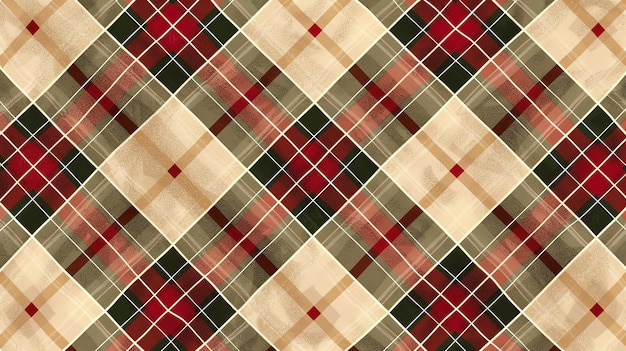 Ein nahtloses Tartan-Plattenmuster in beige, rot, grün und braun