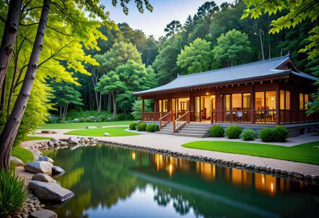 ein Naturresort, der die ruhige Schönheit der natürlichen Welt umarmt