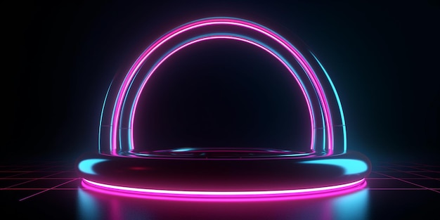 Ein Neonlicht mit einem Ring in der Mitte