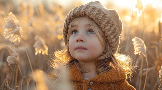 Ein neugieriger Blick von Kleinkindern, während sie die Natur erforschen