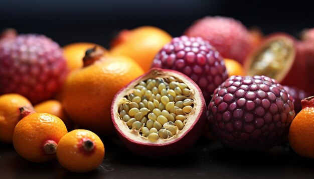 Ein Obst-Fotoshooting aus nächster Nähe. Sehr detailliertes Obstkonzept in HD-Qualität