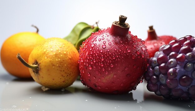 Foto ein obst-fotoshooting aus nächster nähe. sehr detailliertes obstkonzept in hd-qualität