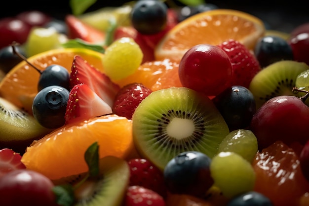 Ein Obstsalat mit Kiwi und Kiwi