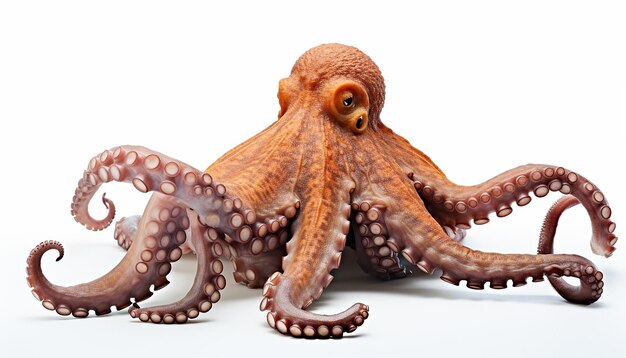 Foto ein octopus auf weißem hintergrund