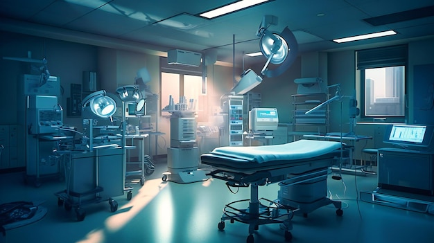 Ein Operationssaal eines Krankenhauses mit Operationsgeräten