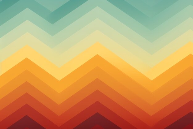 ein orange-gelbes und blaues Chevron-Muster