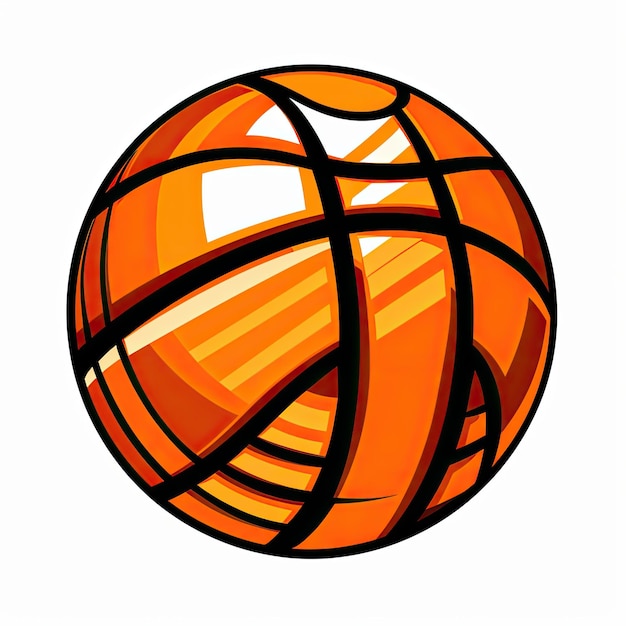 Foto ein orangefarbener basketballball auf weißem hintergrund