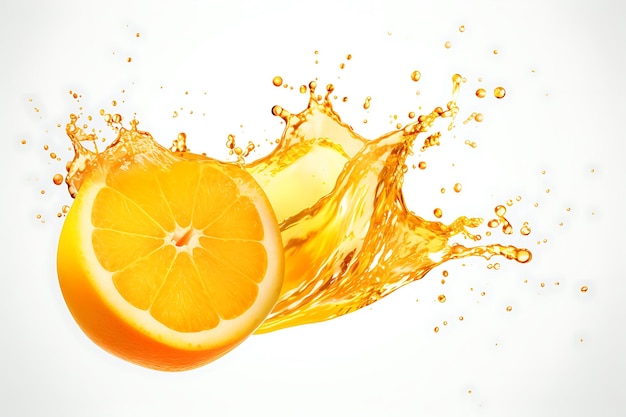 Ein Orangenspritz mit Saft und Orangensaft auf einem durchsichtigen Hintergrund