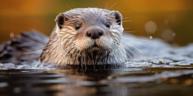 ein Otter schwimmt im Wasser