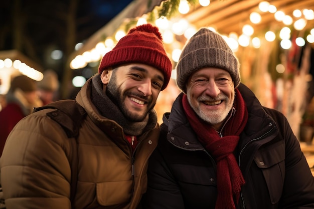 ein Paar Männer sitzen nebeneinander