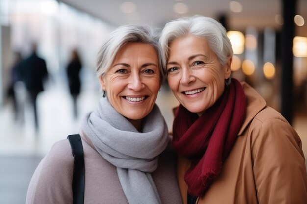 Ein paar verliebte erwachsene Frauen am Valentinstag LGBT