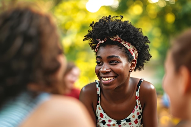 Ein paar ziemlich unterschiedliche Teenager hängen zusammen, ein paar Teenager hängen zusammen, eine Gruppe von jungen Freunden lacht und amüsiert sich.