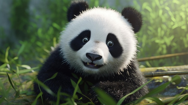 ein Pandabär im Gras
