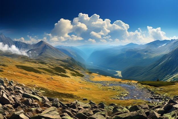 Ein Panorama der Berge, eine Welt von rauer Naturschönheit