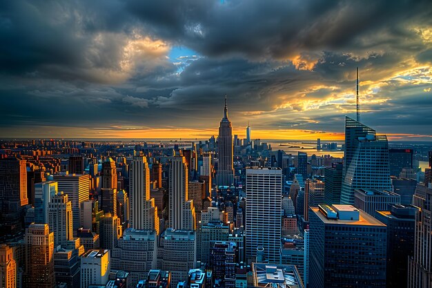 Foto ein panoramablick auf die skyline der stadt von oben