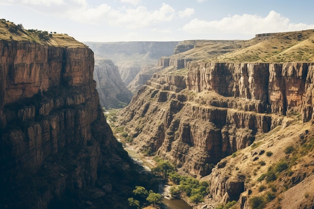 Foto ein panoramablick auf eine schlucht