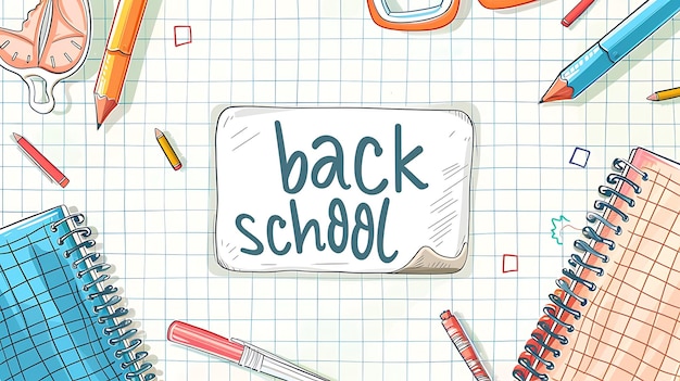 ein Papier, auf dem steht "Zurück zur Schule"