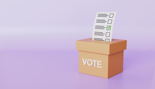 Ein Papier in die Wahlurne legen, eine Stimme in eine Wahlurne werfen, abstimmen oder Wahlen.