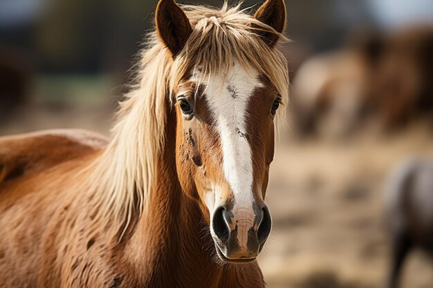 Ein Pferd auf einer Ranch