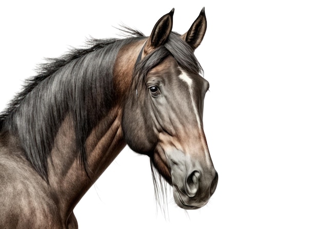 Ein Pferd mit einem weißen Fleck im Gesicht.