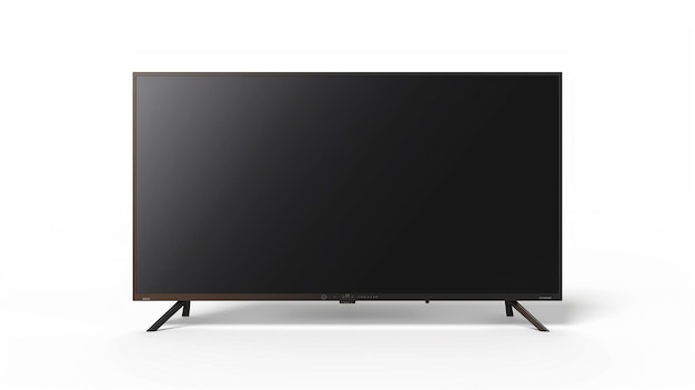 Ein phantasievolles Modell eines großen modernen schwarzen Fernsehers mit einem minimalistischen Bildschirm