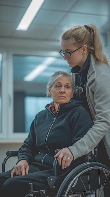 Ein Physiotherapeut, der einem Patienten mit amyotropher Lateralsklerose hilft