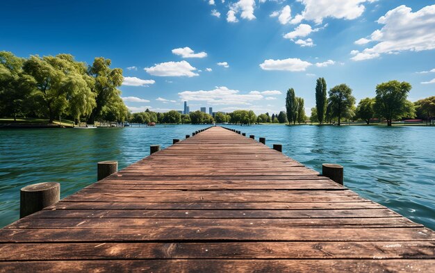 Foto ein pier auf einem wolkensee schöne landschaft